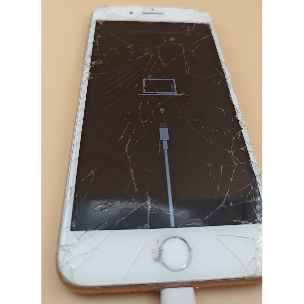 Apple iPhone 8 Plus - 64GB - Gold (Unlocked GSM) A1897 - Works - Cracked Glass